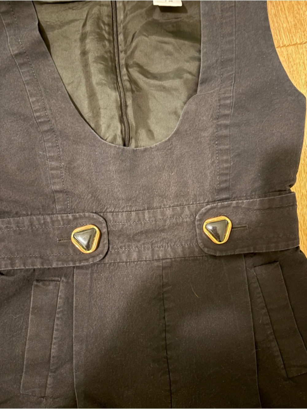 Chloe Black Romper w/ Button Belt - Picture 10 of 11